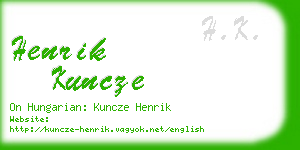 henrik kuncze business card